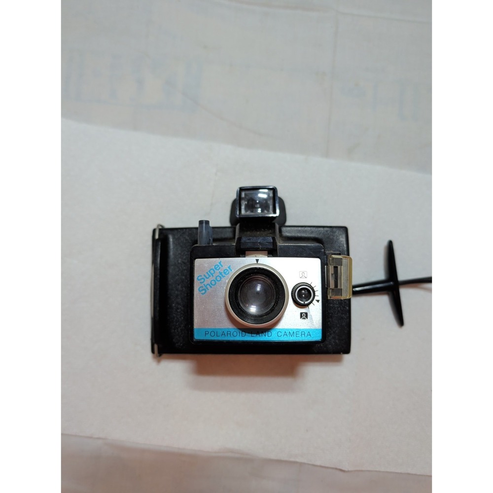 Retro 1970s Polaroid Super Shooter Instant Film Camera Black Faceplate Untested
